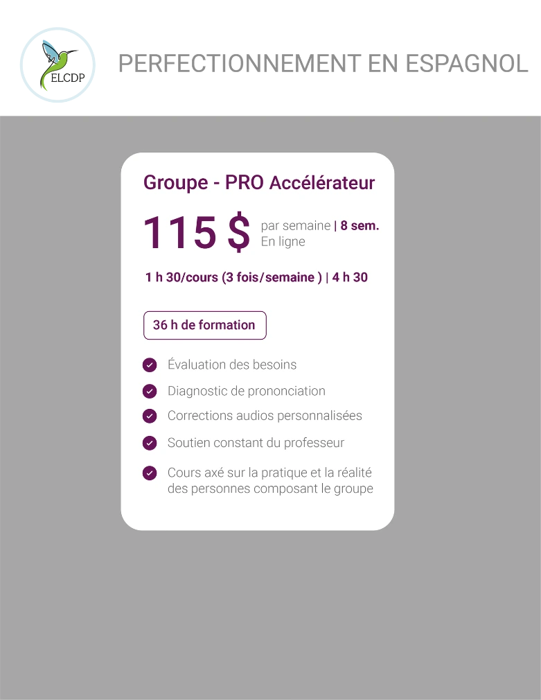 [KP-ESP-PRO3-E26] KP-Perfectionnement en espagnol pour professionnels (3 fois par semaine)