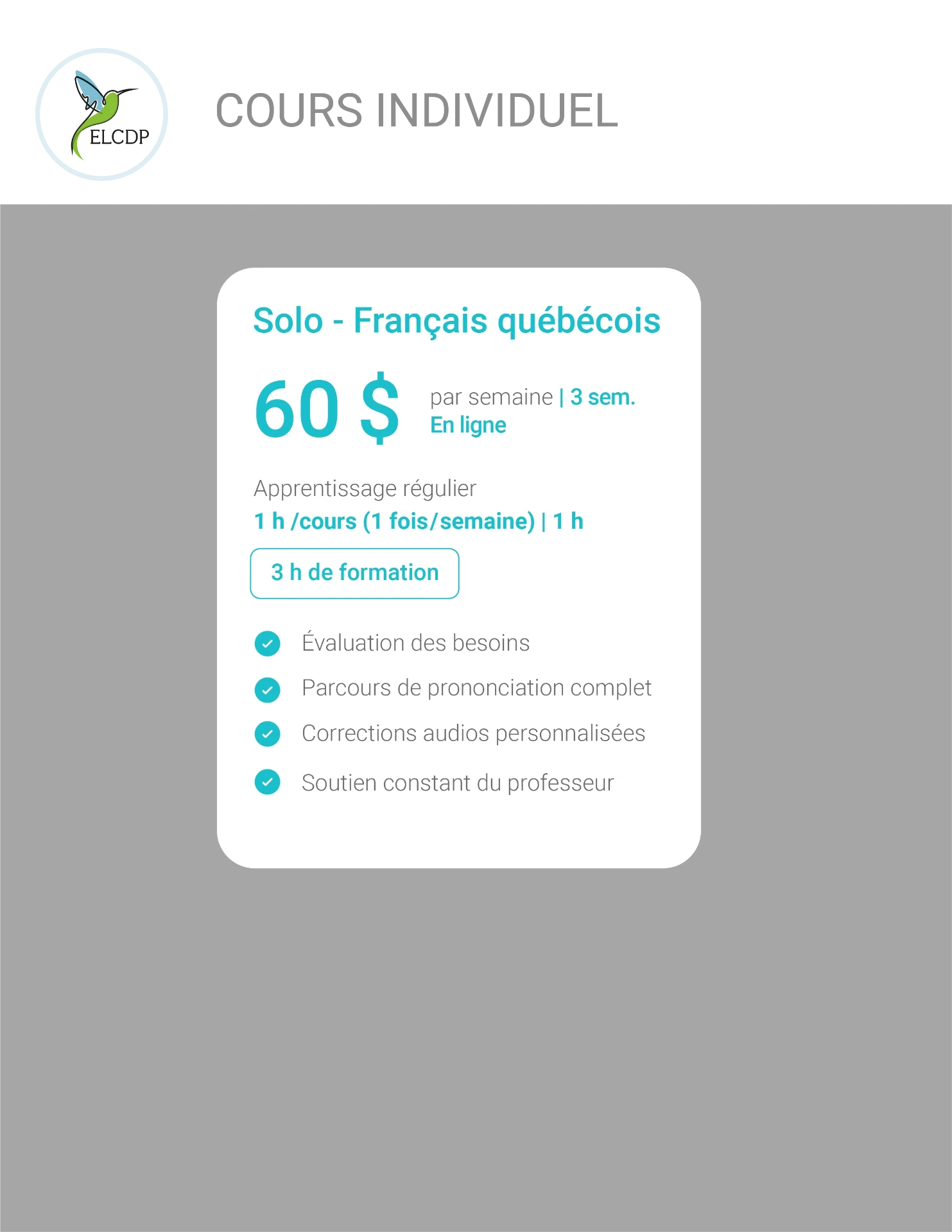 [ELCDP-FR-QC-E26] Perfectionnement en français et introduction au français québécois (1 fois par semaine)